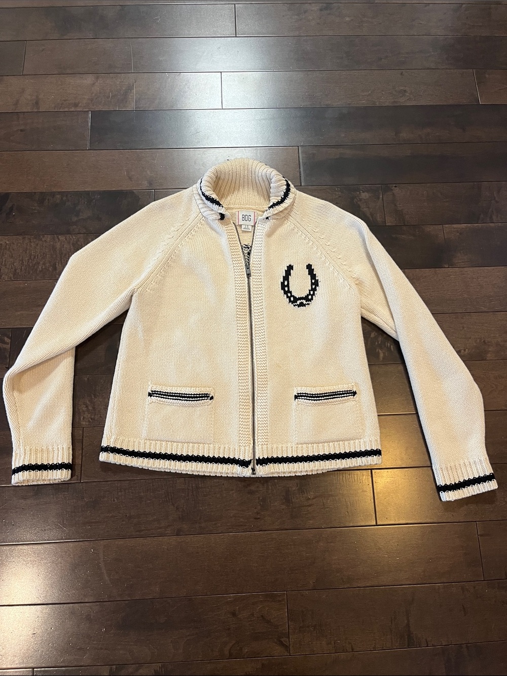 BDG Zip-Front Knit Horse Sweater L - Picture 6 of 12